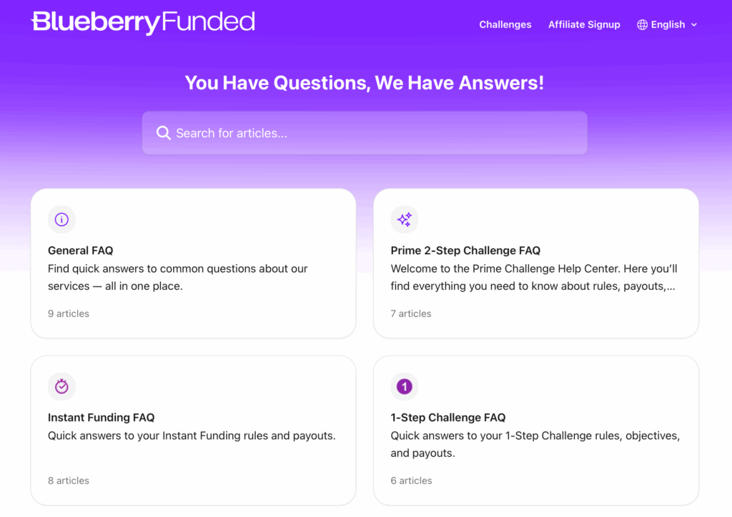 Blueberry Funded proprietary trading platform, challenges, dashboard, and rules - Preview 3